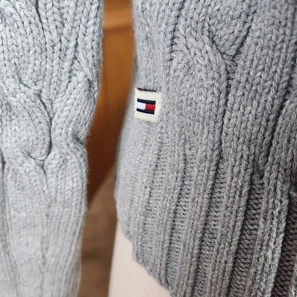 Tommy Hilfiger Grey Cable Knit Turtleneck Sweater XS - Picture 4 of 4